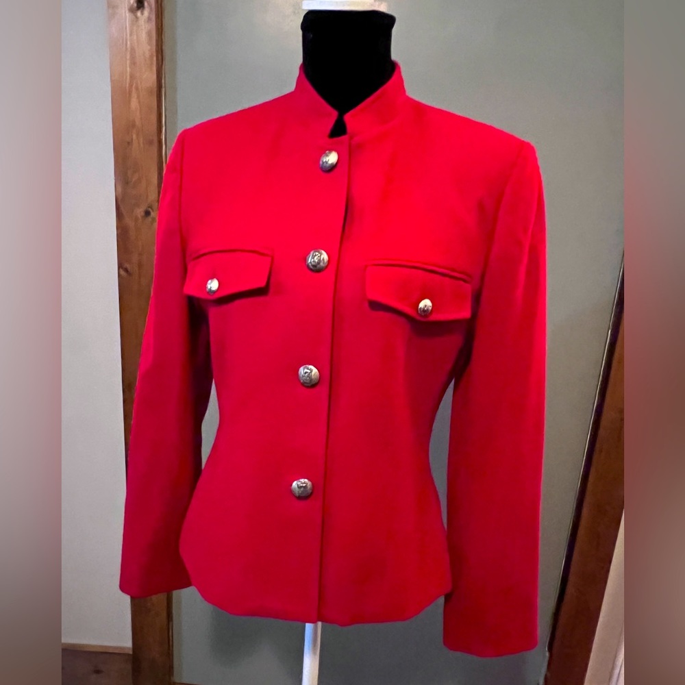 🦄RARE FIND-Vintage Clifford & Wills Red 100% Wool Lined Jacket Size 8